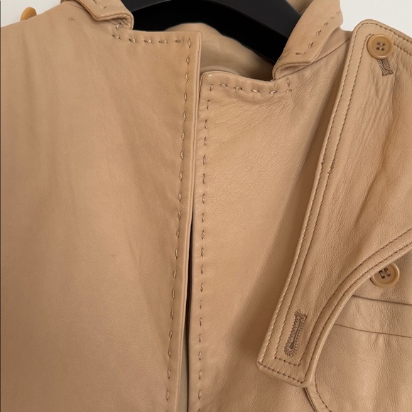 BCBGMAXAZRIA Leather Cream Women Jacket Sz.S - Picture 13 of 13